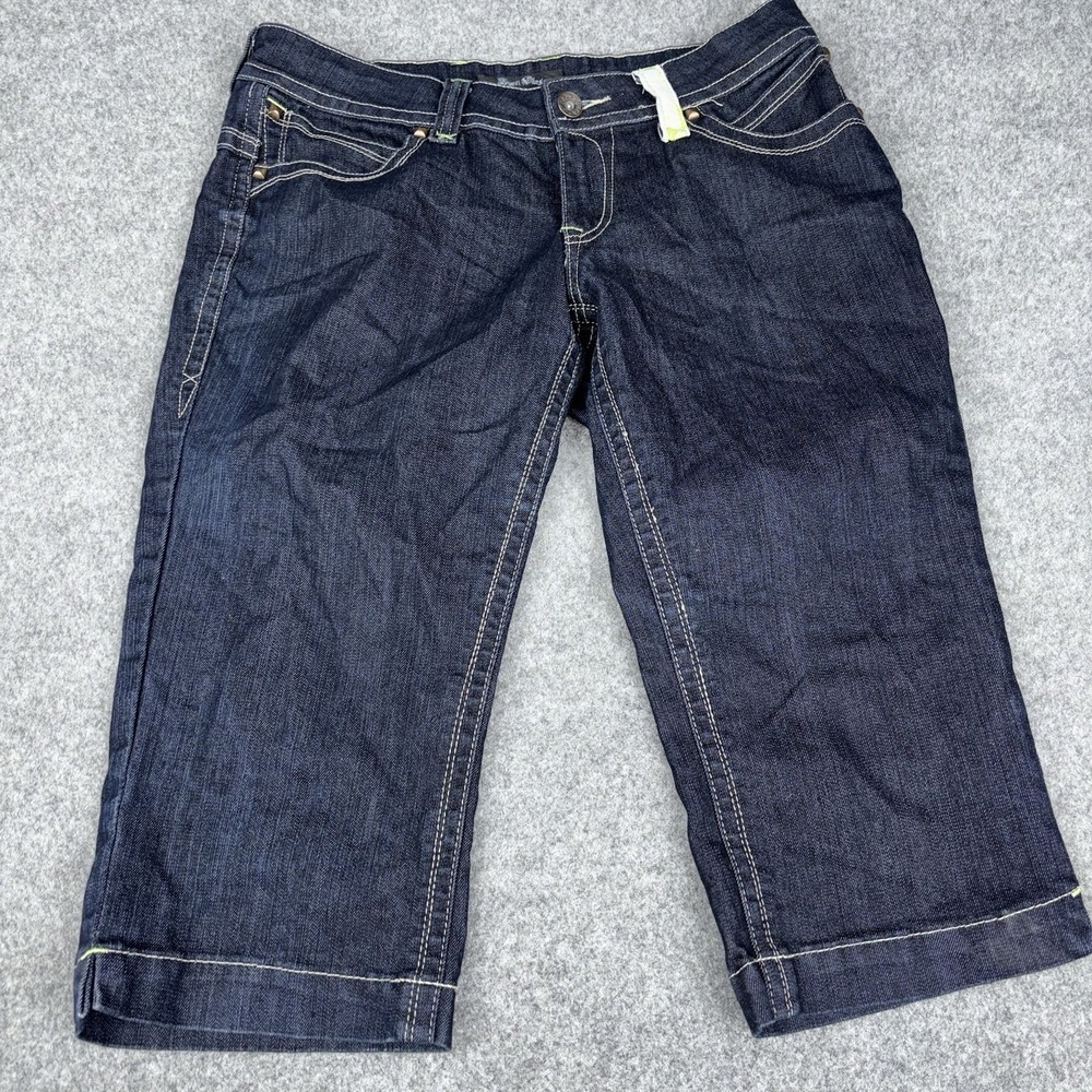 Sweet Vibe Capri Jeans Women's Size 11 Dark Wash Stretch Denim Cropped Pants Y2K